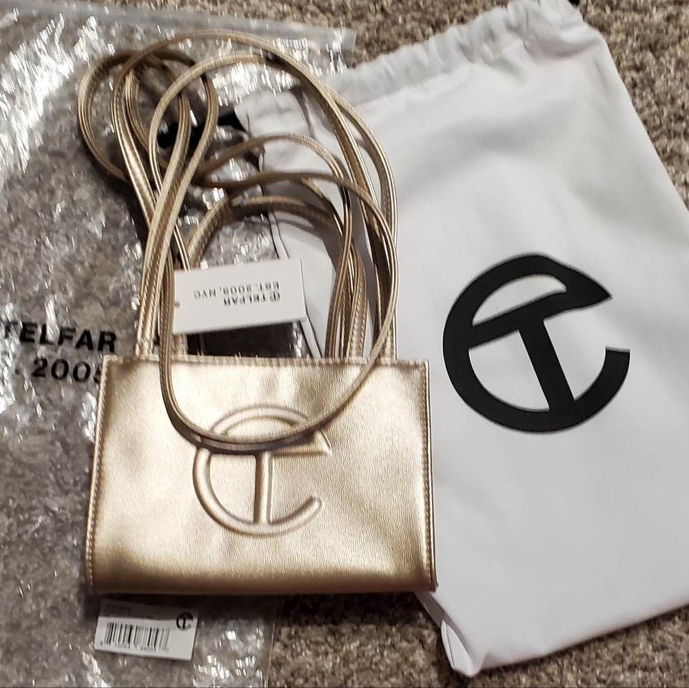TELFAR Gold small shopping bag